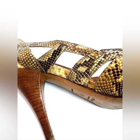 Prada Snakeskin Cage Open Toe Heels 37.5 - Picture 13 of 14